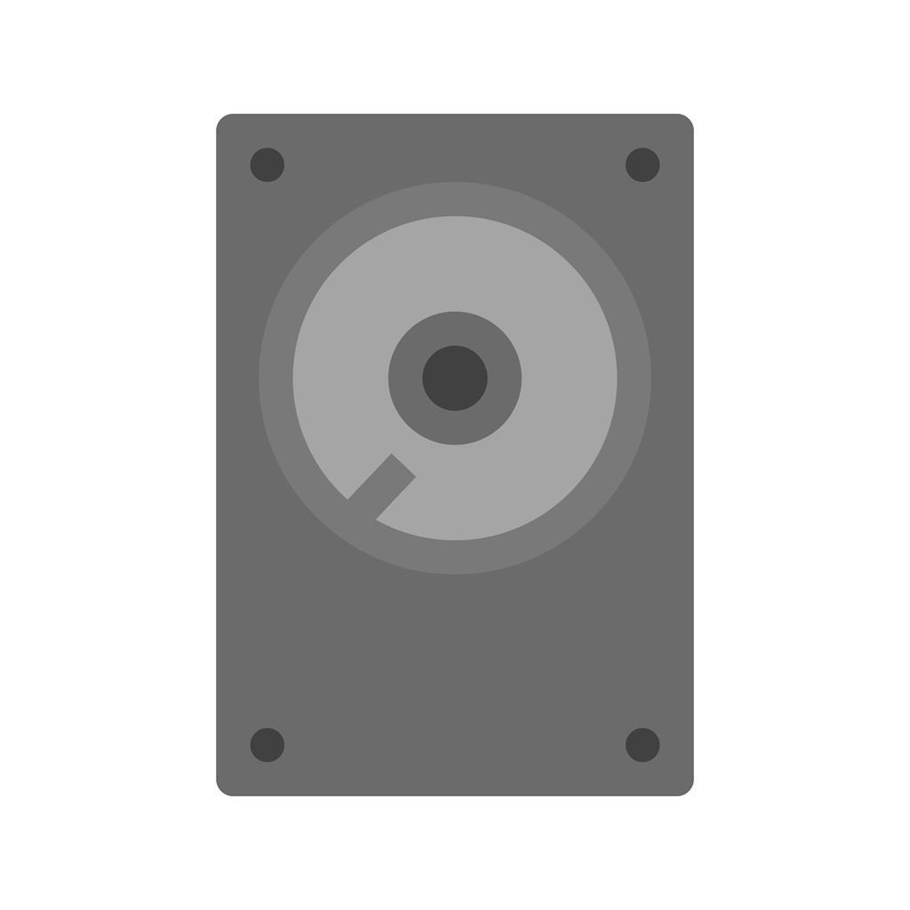 Hard Disk Greyscale Icon - IconBunny