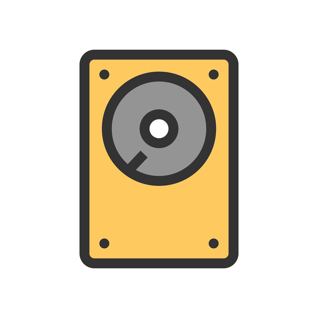 Hard Disk Line Filled Icon - IconBunny