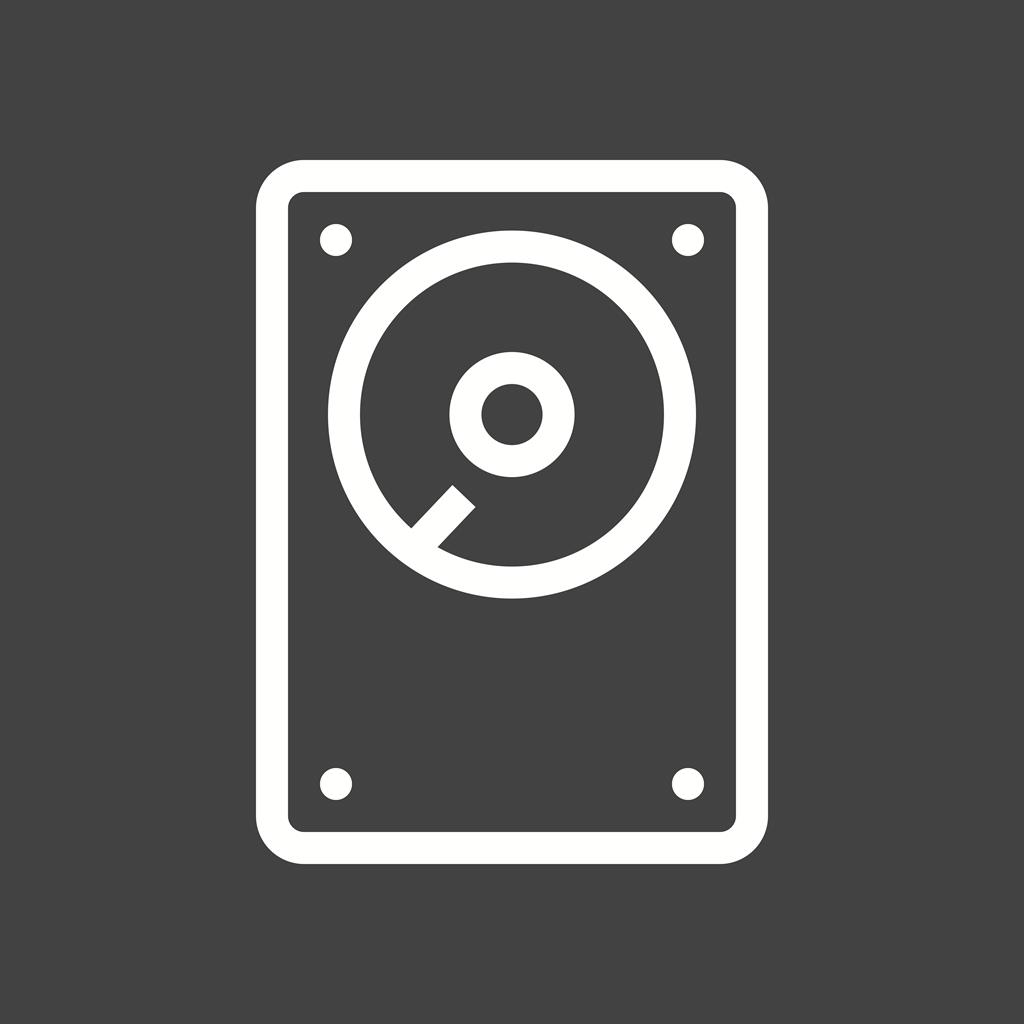 Hard Disk Line Inverted Icon - IconBunny