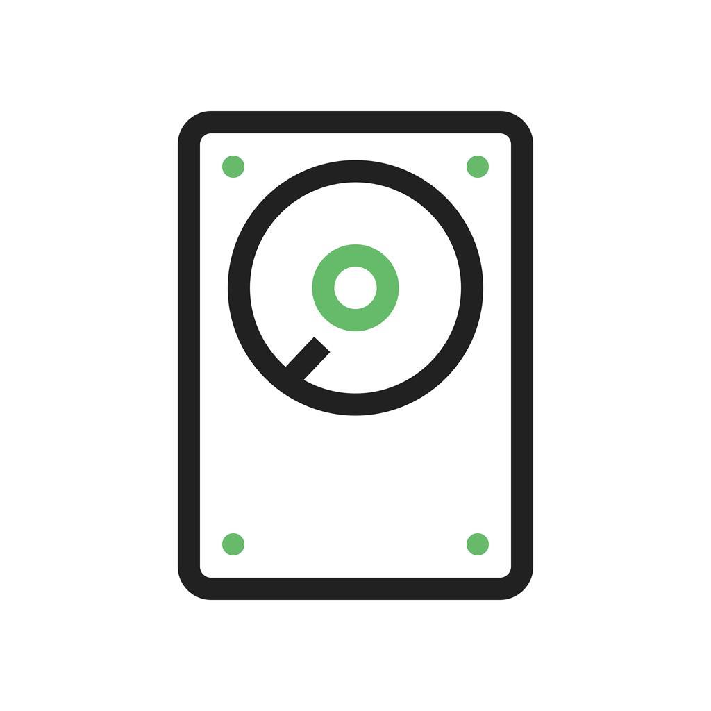 Hard Disk Line Green Black Icon - IconBunny