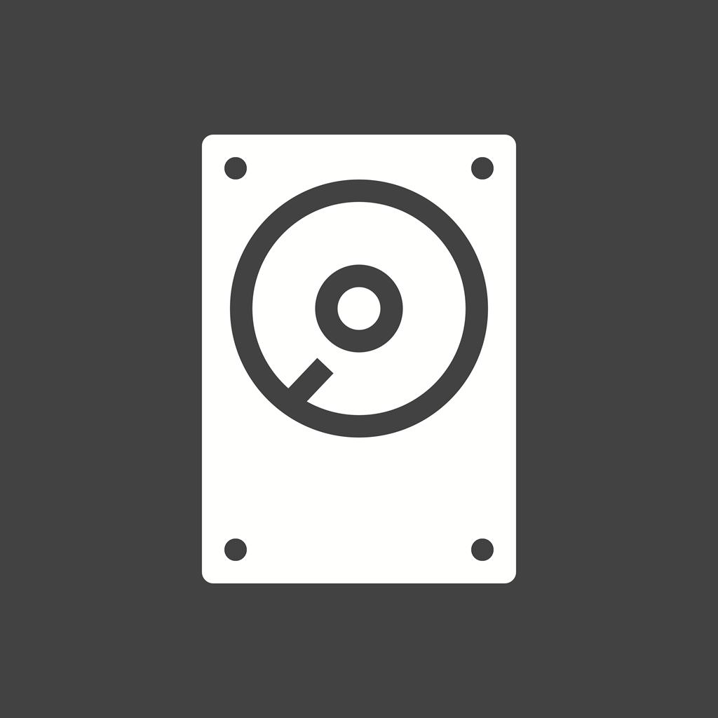 Hard Disk Glyph Inverted Icon - IconBunny