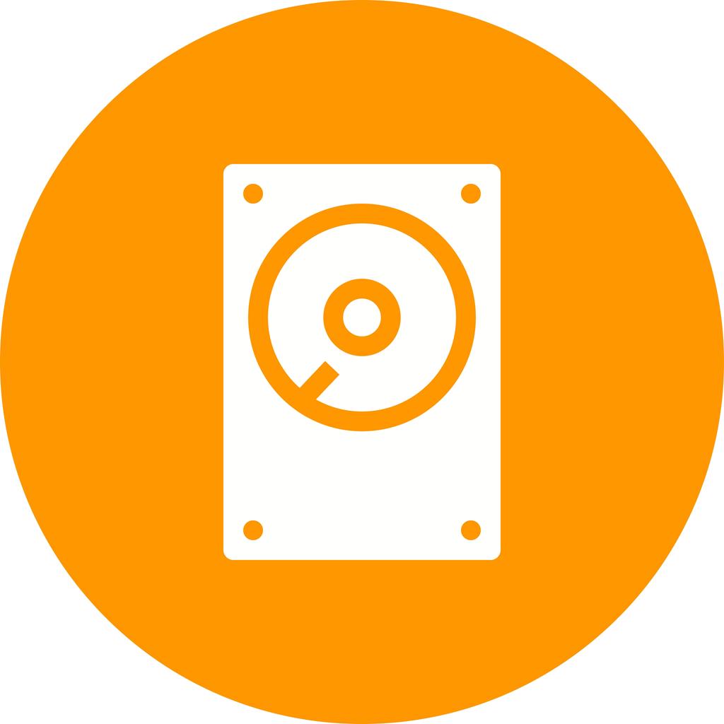 Hard Disk Flat Round Icon - IconBunny