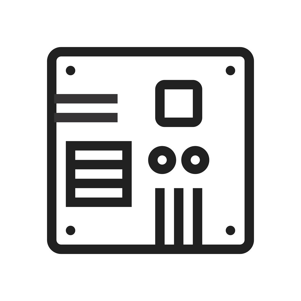 Motherboard Line Icon - IconBunny