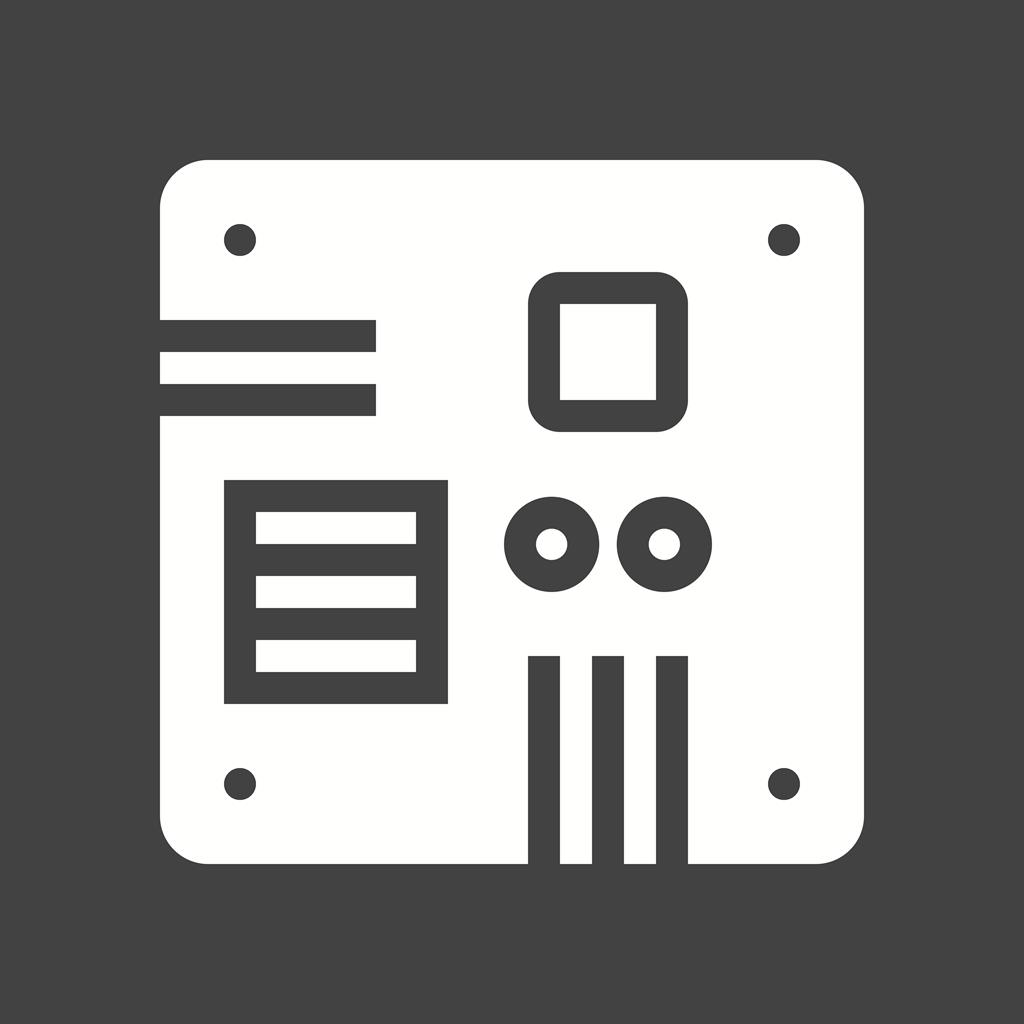 Motherboard Glyph Inverted Icon - IconBunny