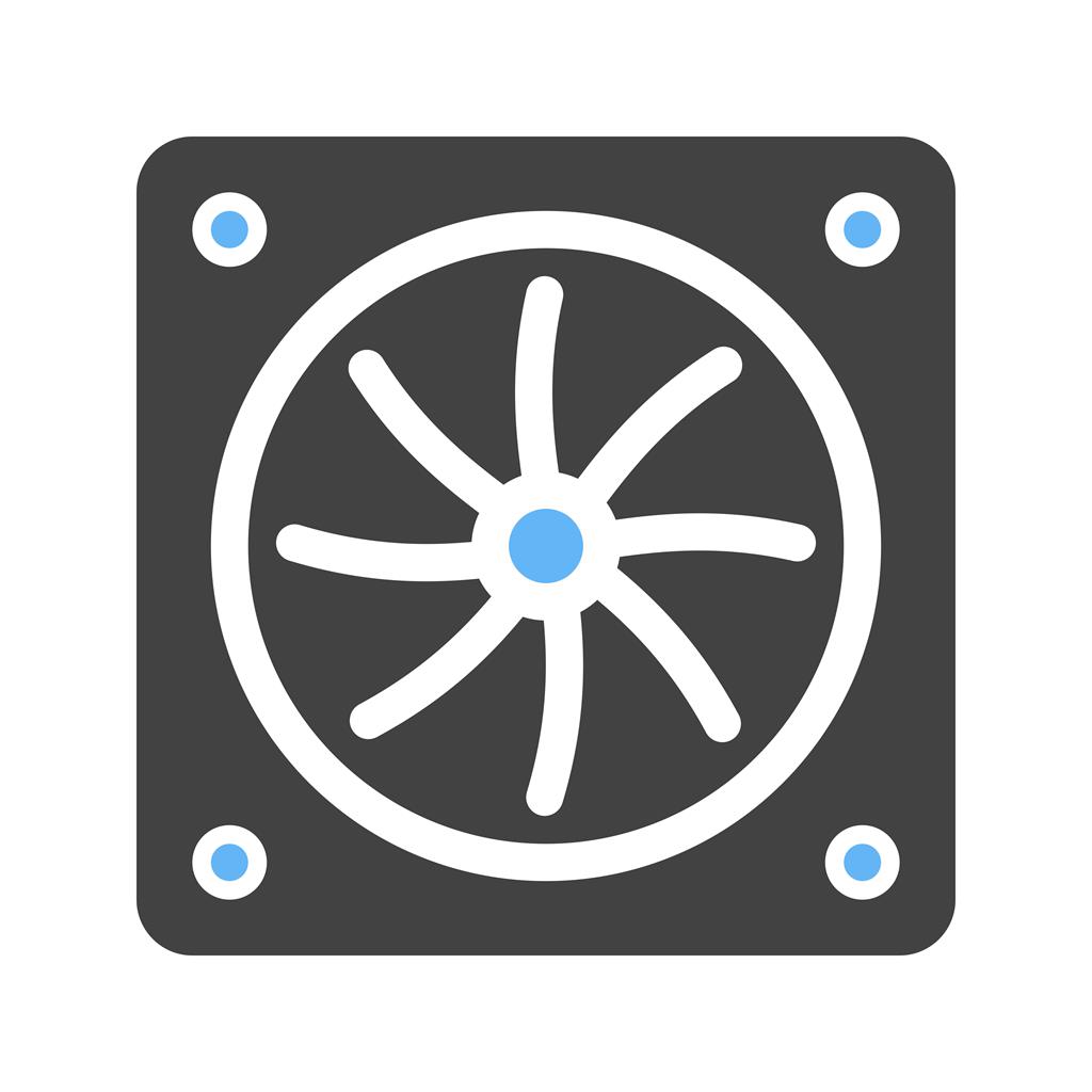Processor Fan Blue Black Icon - IconBunny