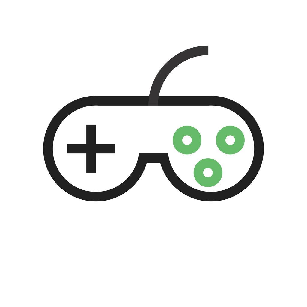 Joystick Line Green Black Icon - IconBunny