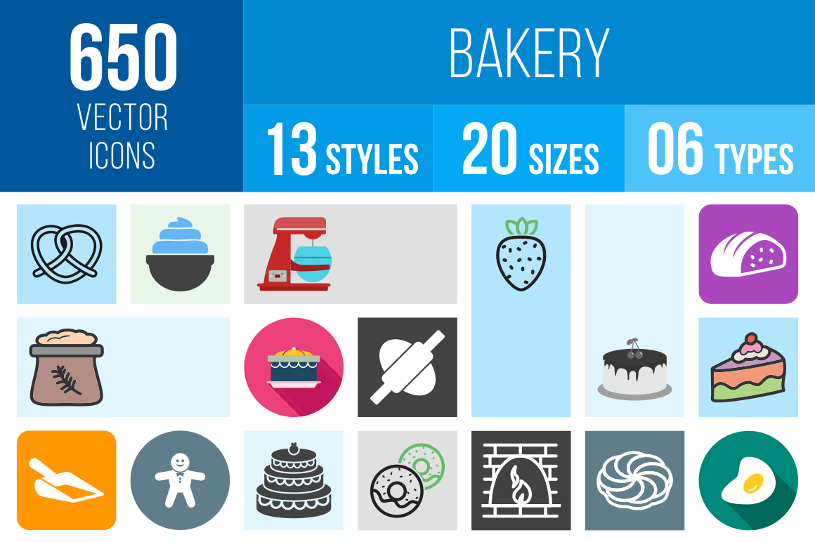 Bakery Icons Bundle - Overview - IconBunny