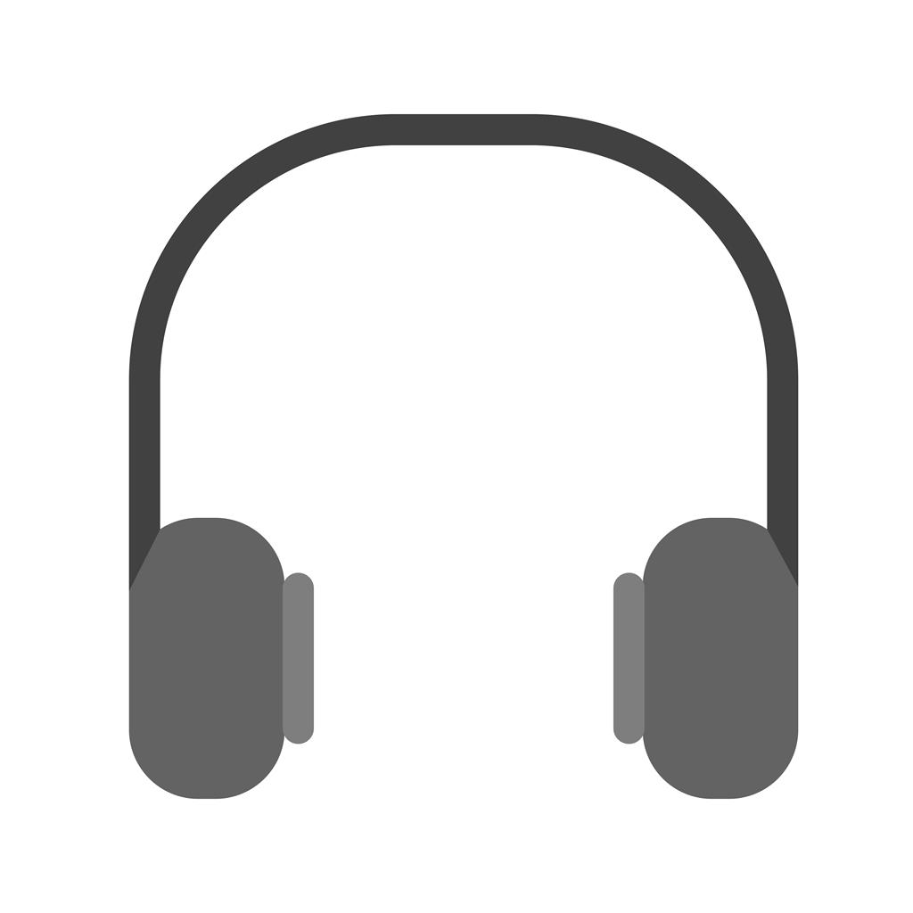 Headphones Greyscale Icon - IconBunny