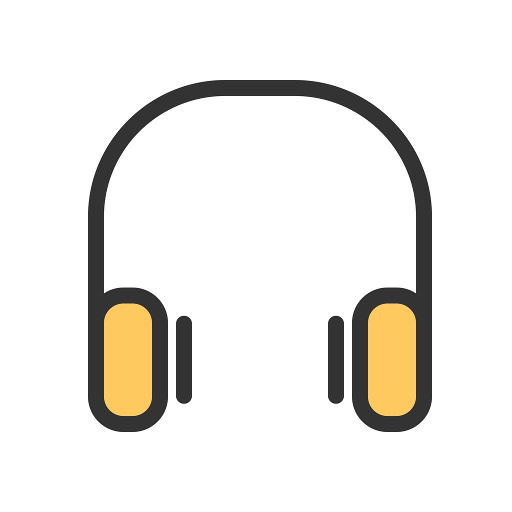 Headphones Line Filled Icon - IconBunny