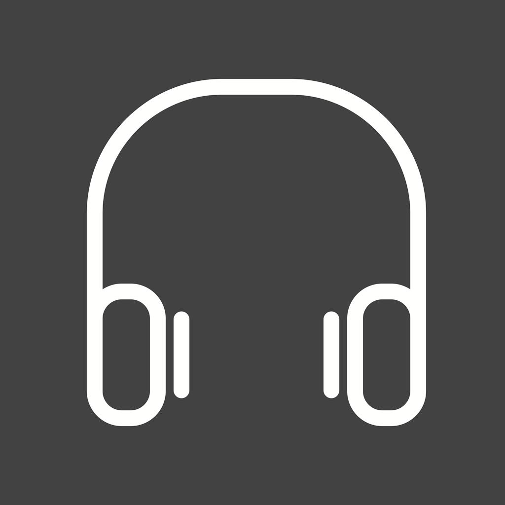 Headphones Line Inverted Icon - IconBunny