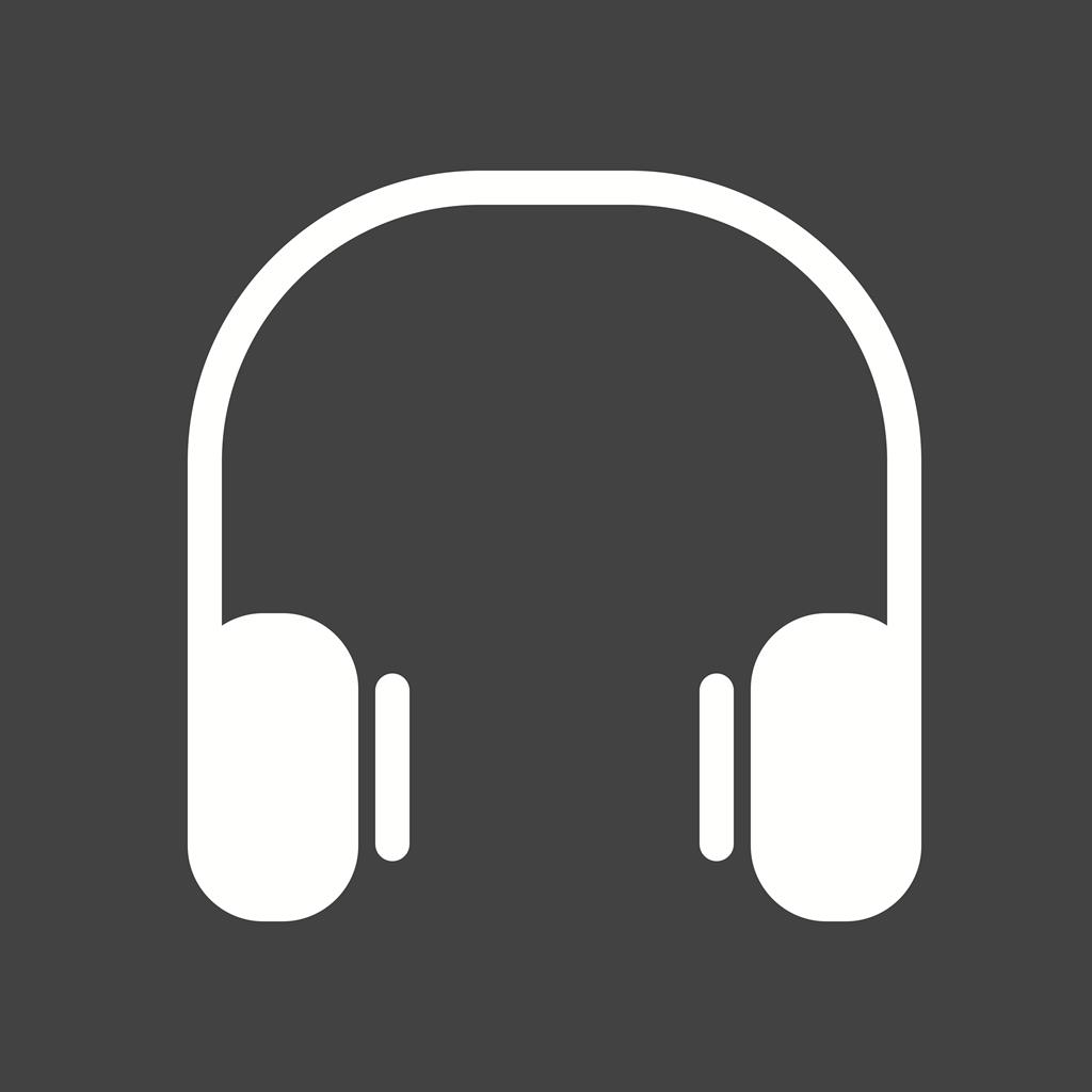 Headphones Glyph Inverted Icon - IconBunny