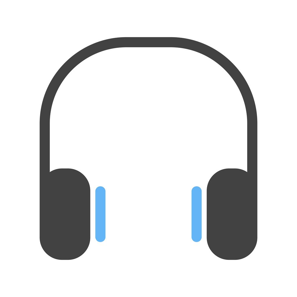 Headphones Blue Black Icon - IconBunny