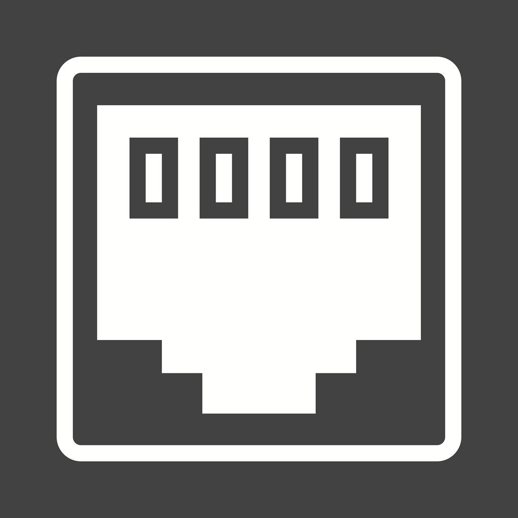 Network clip Glyph Inverted Icon - IconBunny