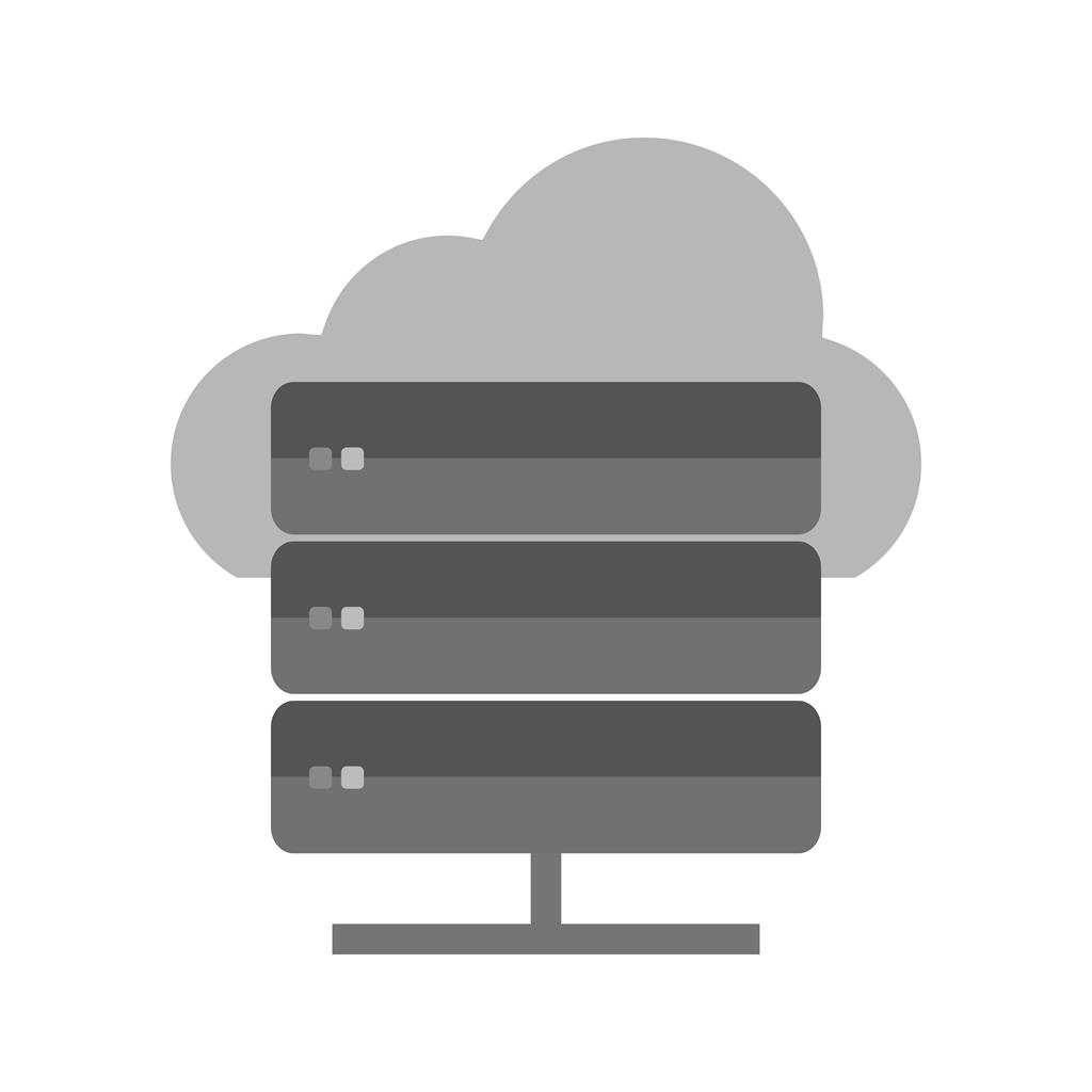 Cloud Computing Greyscale Icon - IconBunny