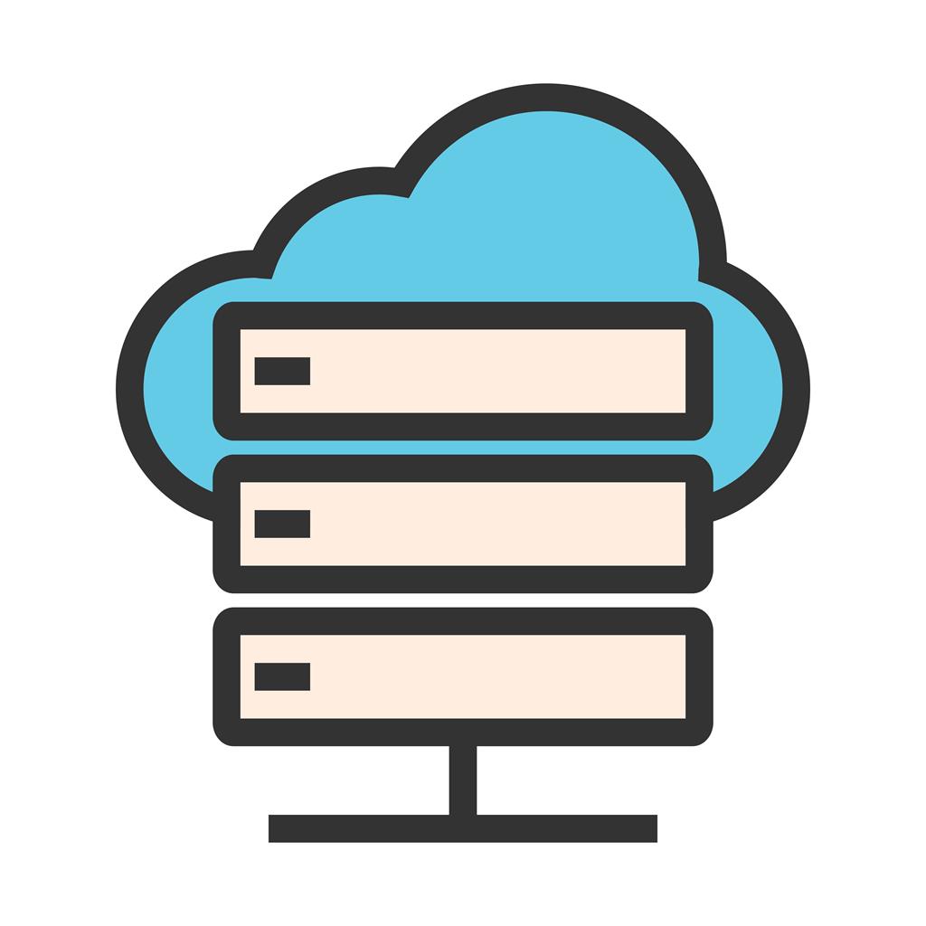 Cloud Computing Line Filled Icon - IconBunny