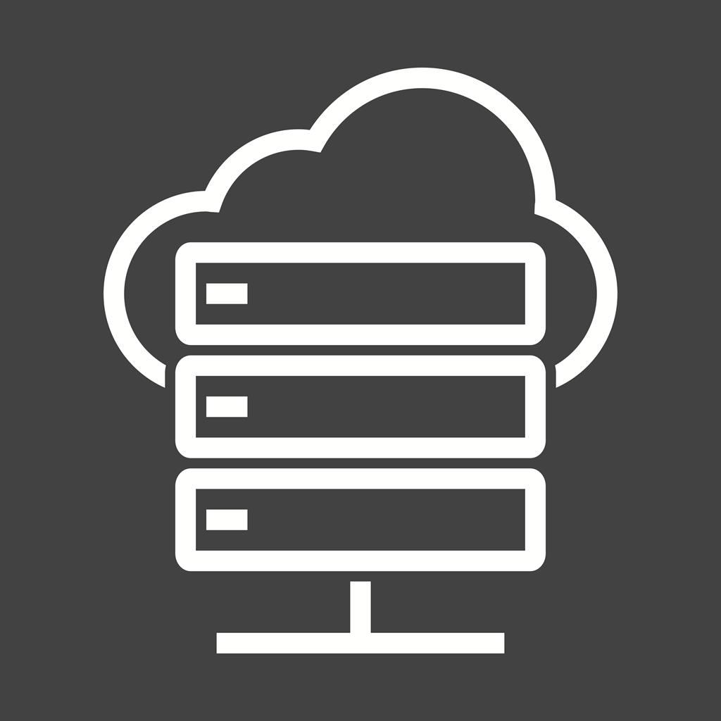 Cloud Computing Line Inverted Icon - IconBunny