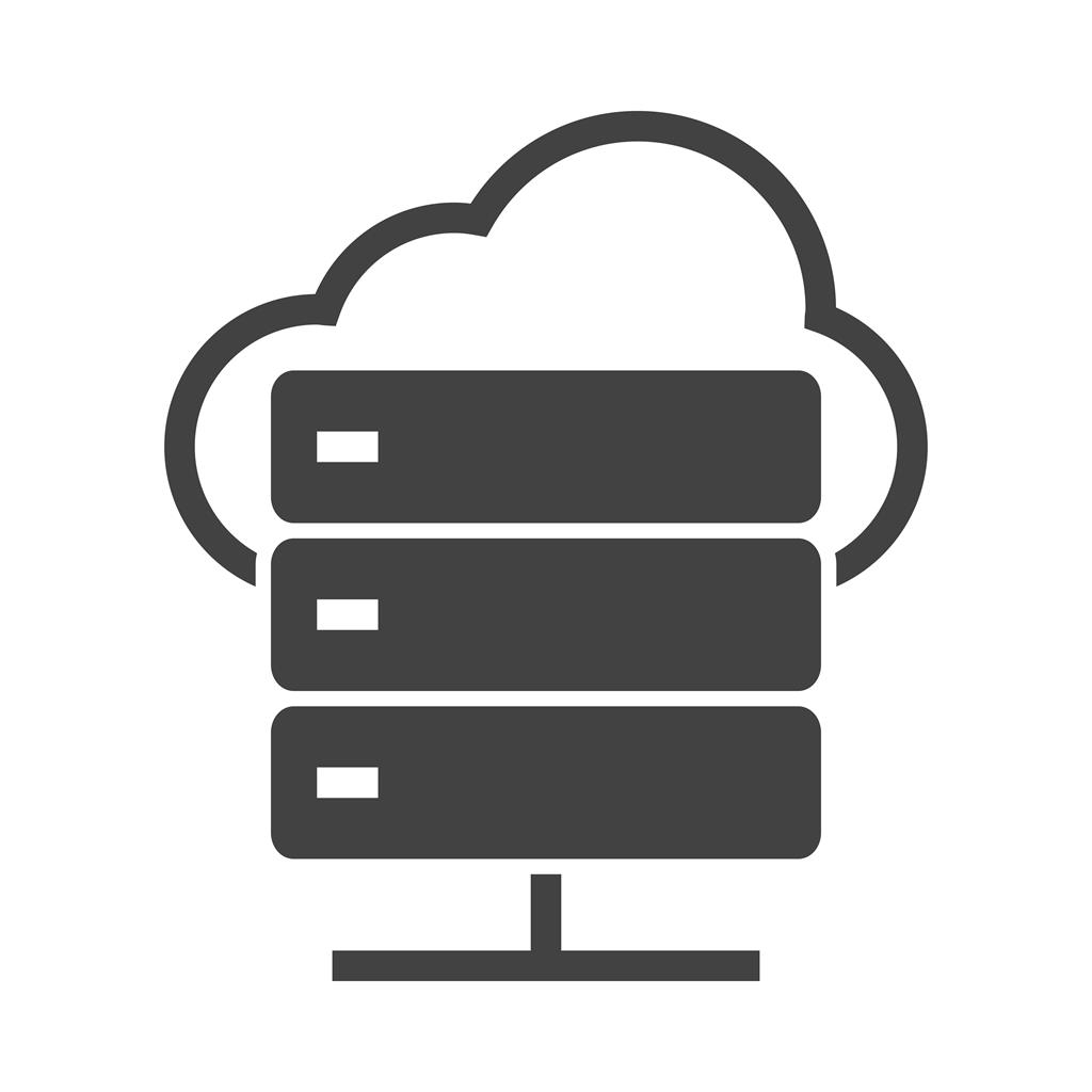 Cloud Computing Glyph Icon - IconBunny