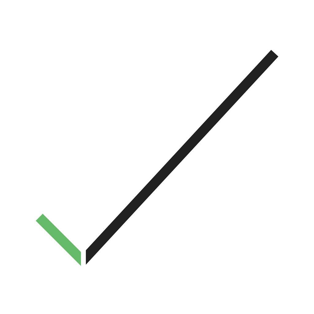 Tick Line Green Black Icon - IconBunny