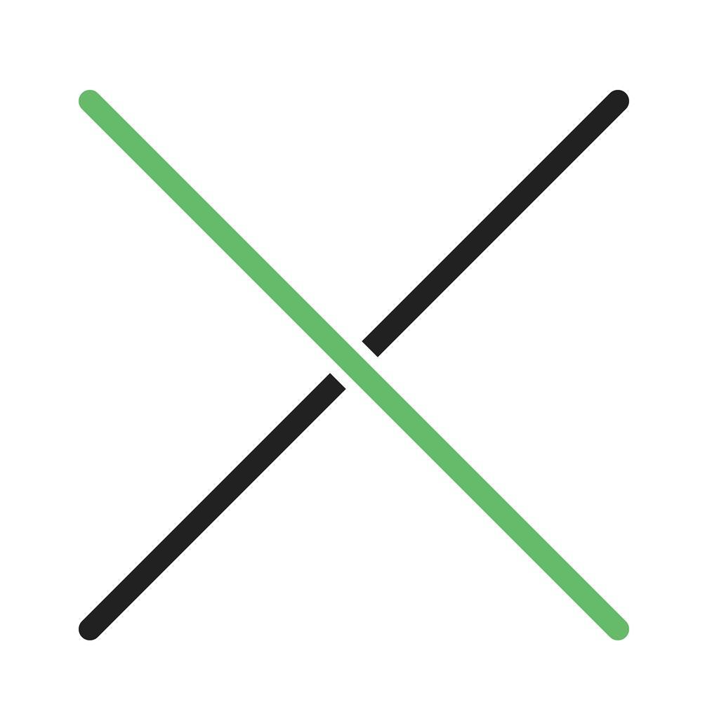 Cancel Line Green Black Icon - IconBunny