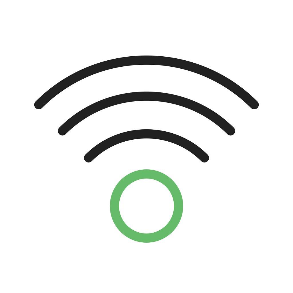 WIFI Line Green Black Icon - IconBunny