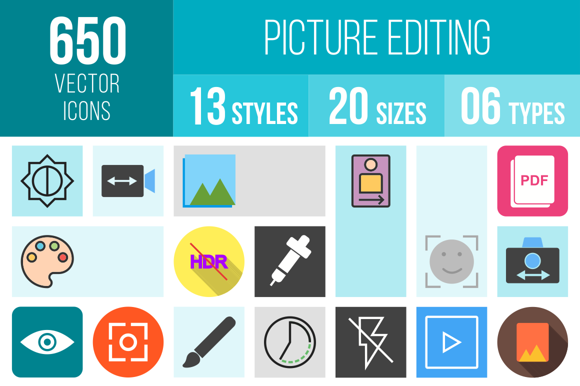 Picture Editing Icons Bundle - Overview - IconBunny