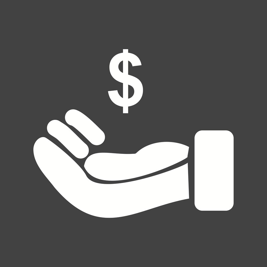 Business Loan Glyph Inverted Icon - IconBunny