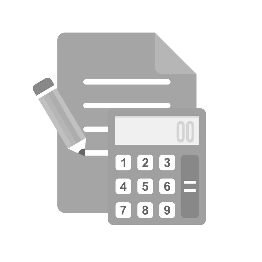 Calculations Greyscale Icon - IconBunny