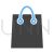 Shopping Bag Blue Black Icon - IconBunny