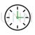 Clock Line Green Black Icon - IconBunny