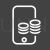 Mobile Banking Line Inverted Icon - IconBunny