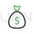 Money bag Line Green Black Icon - IconBunny