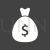 Money bag Glyph Inverted Icon - IconBunny