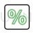 Percentage Line Green Black Icon - IconBunny
