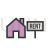 House on Rent Line Filled Icon - IconBunny