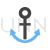 Anchor Blue Black Icon - IconBunny