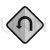 U-turn Sign Greyscale Icon - IconBunny
