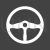 Car Steering Glyph Inverted Icon - IconBunny