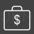 Currency Briefcase Line Inverted Icon - IconBunny
