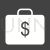 Currency Briefcase Glyph Inverted Icon - IconBunny