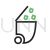 Recycle Bin Line Green Black Icon - IconBunny