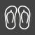 Slippers Line Inverted Icon - IconBunny
