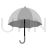 Umbrella Greyscale Icon - IconBunny