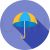 Umbrella Flat Shadowed Icon - IconBunny