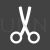 Scissors Glyph Inverted Icon - IconBunny