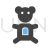 Stuffed Toy Blue Black Icon - IconBunny