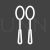 Spoons Line Inverted Icon - IconBunny