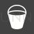 Sand bucket Glyph Inverted Icon - IconBunny