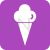 Cone icecream Flat Round Corner Icon - IconBunny