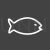 Fish Line Inverted Icon - IconBunny