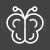 Butterfly Line Inverted Icon - IconBunny